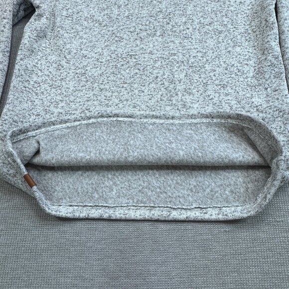 Old River Mens Size L Gray Speckled Quarter Zip Fleece Pullover Sweater Pocket - Picture 5 of 13